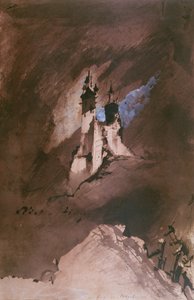 Minde om et slot i Vogeserne, 1857 (pen og blæk, vask og gouache på papir) af Victor Hugo