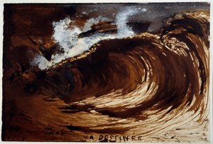 Min skæbne. Repræsentation af en bølge midt i havet. Tegning af Victor Hugo (1802-1885)