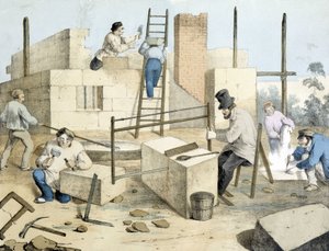 Maconen, skrædderen og stensaveren. Janson litho. 19. århundrede.
