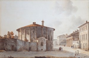 Vesta-templet og til højre Portunus-templet (tegning)