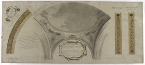 Skitse til Galerie Lobau, Hôtel de Ville, Paris: Ornamentalt projekt til en kuppel af Victor Jean Pierre Maziès
