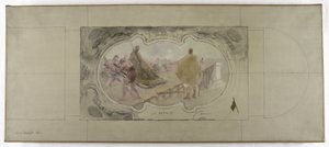 Skitse til Lobau-galleriet på rådhuset i Paris: La Patrie af Victor Jean Pierre Maziès
