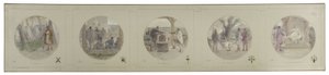 Skitse til Lobau-galleriet i Hôtel de Ville de Paris: La Milice. Forsamlingen. Afstemning. Retfærdighed. Regeringen af Victor Jean Pierre Maziès