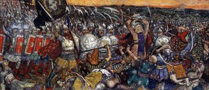 Bataille de Koulikovo - Slaget ved Kulikovo den 8. september af Victor Mikhailovich Vasnetsov