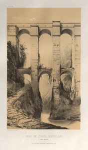 Malerisk arkitektur eller monumenter fra det 15. århundrede. Og XVI. århundreder: Slotte i Frankrig fra det XV og XVI århundreder: Pl. 50, Pont De Civita-Castellana (romerske stater) af Victor Petit