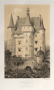 Malerisk arkitektur eller monumenter fra det 15. århundrede. Og XVI. Centuries: Slotte i Frankrig i det XV og XVI århundreder: Pl. 52, Château De Fay (Maine) af Victor Petit
