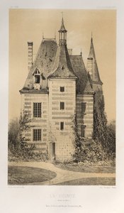 Malerisk arkitektur eller monumenter fra det 15. århundrede. Og XVI. århundreder: Slotte i Frankrig i det XV og XVI århundreder: Pl. 75, La Vicomté (Saône et Loire) af Victor Petit