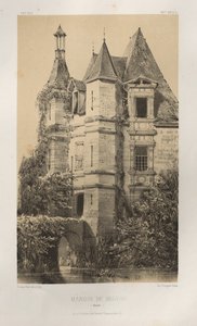 Malerisk arkitektur eller monumenter fra det 15. århundrede. Og XVI. Centuries: Chateaux of France of the XV and XVI Centuries: Pl. 78, Manoir de Belvau (Corrèze) af Victor Petit