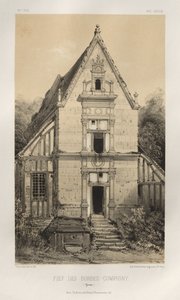 Malerisk arkitektur eller monumenter fra det 15. århundrede. Og XVI. århundreder: Slotte i Frankrig i det XV og XVI århundreder: Pl. 81, FIEf Des Bordes-Compigny (Yonne) af Victor Petit