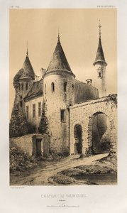 Malerisk arkitektur eller monumenter fra det 15. århundrede. Og XVI. århundreder: Slotte i Frankrig i det XV og XVI århundreder: Pl. 89, Château du Vaumissel (Calvados) af Victor Petit