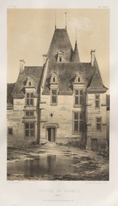 Malerisk arkitektur eller monumenter fra det 15. århundrede. Og XVI. århundreder: Slotte i Frankrig fra det XV og XVI århundreder: Pl. 97, Château de Baumais (Calvados) af Victor Petit