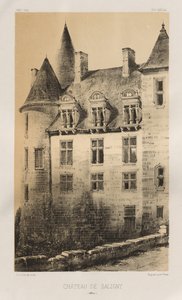 Malerisk arkitektur eller monumenter fra det 15. århundrede. Og XVI. Centuries: Chateaux of France of the XV and XVI Centuries: Pl.100, Château de Saligny (Alliers) af Victor Petit