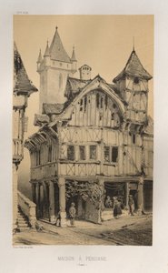 Malerisk arkitektur eller monumenter fra det 15. århundrede. Og XVI. Centuries: Chateaux De France fra det XV og XVI århundreder: Pl. 27, House A Peronne (Somme) af Victor Petit