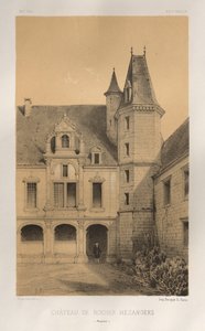 Malerisk arkitektur eller monumenter fra det 15. århundrede. Og XVI. Centuries: Chateaux De France fra det XV og XVI århundreder: Pl. 36, Château De Rocher Mezangers (Mayenne) af Victor Petit