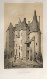 Malerisk arkitektur eller monumenter fra det 15. århundrede. Og XVI. århundreder: Chateaux De France fra det XV og XVI århundrede: Pl. 45 Château De Chassy (Saône et Loire) af Victor Petit