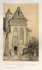 Malerisk arkitektur eller monumenter fra det 15. århundrede. Og XVI. Centuries: Chateaux De France fra det XV og XVI århundreder: Pl.2, Portal for Villiers Sur-Tholon-kirken (Yonne) af Victor Petit