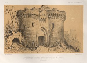 Malerisk arkitektur eller monumenter fra det 15. århundrede. Og XVI. Centuries: Chateaux Of France Of The XV and XVI Centuries: Pl.6, Old Gate Of Chateau De Malmort (Correze) af Victor Petit