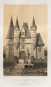 ...pl. 88, Gammelt Slot i Barou Calvados, 1860. af Victor Petit