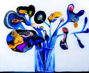 Farverigt, abstrakt blomstermotiv af Victor Tkachenko