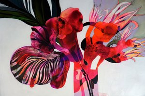 Farverige abstrakte blomster