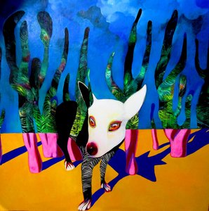 Livlig, surrealistisk hund af Victor Tkachenko