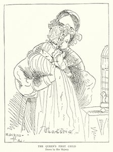 Dronning Victorias første barn, tegnet af Hendes Majestæt (litho) af Victoria Queen