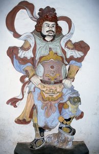 Statue af templets vogter, Thien Mu Pagoda, Hue, Vietnam