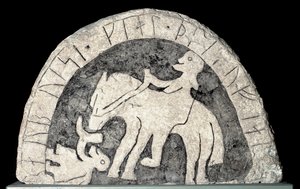 Runesten med en rytter af Viking
