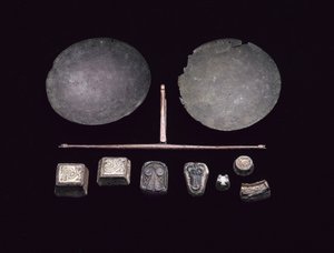 Balancestråle til et sæt vægte, fra en vikingebådsbegravelse ved Kiloran Bay, Colonsay, Argyll, 875-925 AD (bronze)