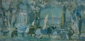 Scenedesign til skuespillet Mågen af A. Chekhov, 1898 af Viktor Andreyevich Simov