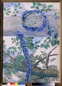 ""Les guirlandes de bleuets"" Maleri af Viktor (Victor) Borisov-Musatov (Borisov Musatov) (1870-1905) 1905 State Tretyakov Gallery, Moskva af Viktor Elpidiforovich Borisov Musatov