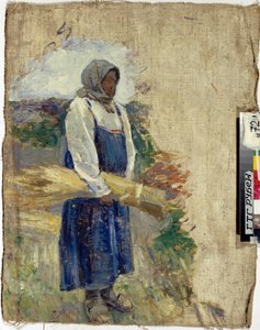 En mejer (une moissonneuse) - Peinture de Viktor Elpidiforovich Borisov Musatov (Borissov Moussatov)(1870-1905), Olie på lærred 1896 - Statens Tretyakov-galleri, Moskva 49,5x39,5
