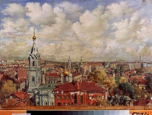 Moskva (Rusland) - Maleri af Viktor Jakovlevich Yakovlev (1844-?), olie på lærred, russisk kunst af Viktor Jakovlevich Yakovlev
