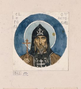Hellige Prins Igor af Chernigov Studerer for fresker i St. Vladimirs katedral i Kiev, 1884-1889 af Viktor Mikhaylovich Vasnetsov