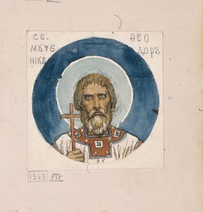 Sankt Theodore den Varangian Undersøgelse af fresker i St. Vladimirs katedral i Kiev, 1884-1889 af Viktor Mikhaylovich Vasnetsov