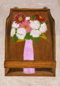Blomster på en træhylde af Viktoriia Saunina