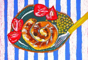 Spiralwienerbrød på striber af Viktoriia Saunina