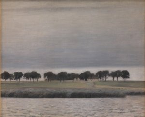 Forstudie til "Solregn. Gentofte Sø" af Vilhelm Hammershøi