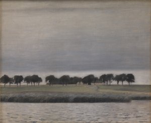 Forstudie til Solregn. Gentofte Sø, 1903.