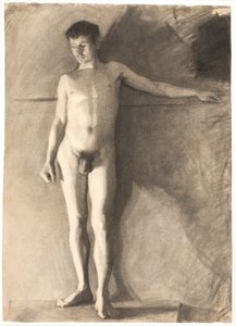 Stående mandlig model af Vilhelm Hammershøi