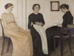 Tre unge kvinder, 1888. af Vilhelm Hammershøi