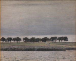 Forstudie til "Solregn. Gentofte Sø" af Vilhelm Hammershøi