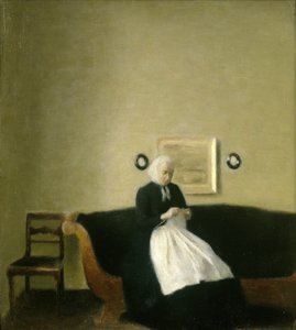 Interiør med Kunstnerens Moder af Vilhelm Hammershoi