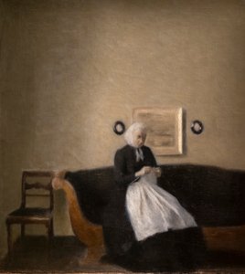 Interiør med kunstnerens mor af Vilhelm Hammershoi