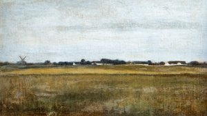 Landscape of Virum near Frederiksdal, summer af Vilhelm Hammershoi
