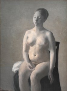 Siddende nøgen kvinde af Vilhelm Hammershøi