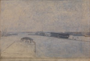 Københavns Havn set fra Kvæsthusgade af Vilhelm Hammershøi