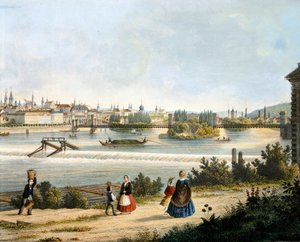 Prag ved Moldava-floden (Vltava), af Vincent Morstadt, Tjekkiet