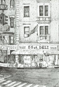55th street New York, 2003, (blæk på papir) af Vincent Alexander Booth
