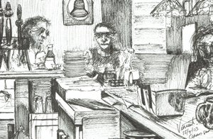 Cheers Bar Boston USA, 2003, (blæk på papir) af Vincent Alexander Booth